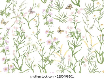 Decorative flowers and leaves in art nouveau style, vintage, old, retro style. Border, frame, template for product label, cosmetic packaging. Easy to edit. Vector illustration. In art nouveau style.