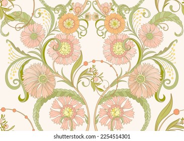 Art Nouveau Vector Pattern Vector Art & Graphics