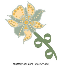 decorative flowers leaves and items to create postcards and patterns