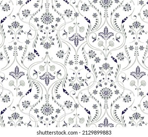 Decorative flowers with motifs curly leaves