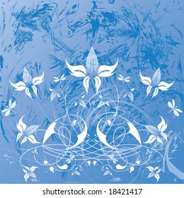 Decorative flowers on color background, vector illustration. Please see some similar pictures from my portfolio.