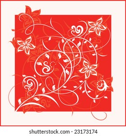 Decorative flowers on color background, vector illustration