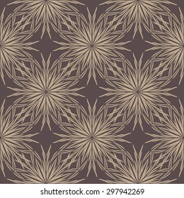 Decorative flowers on dark background, vintage design, baroque style seamless pattern / print