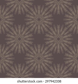 Decorative flowers on dark background, vintage design, baroque style seamless pattern / print