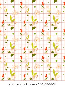 Decorative flowers on a grid
