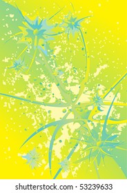 Decorative flowers on volume background, vector illustration.