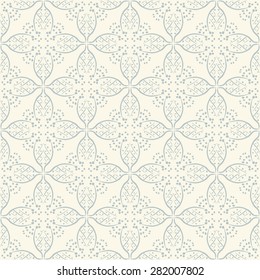 Decorative flowers on white background, vintage seamless pattern, design tile, modern print