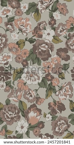 decorative flowers pattern suitable for textile design or wall decoration