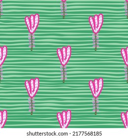 Dekorative Blumen nahtloses Muster. Zeitgenössische seltsame Blumenhintergründe. Kreative botanische Pflanzen endlose Tapeten. Design für Stoff, Stoffdruck, Umhüllung, Abdeckung. Vektorgrafik