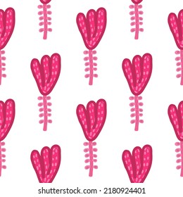 Decorative flowers seamless pattern. Contemporary strange floral wallpaper. Creative botanical plants endless wallpaper. Design for fabric, textile print, wrapping, cover. Vector illustration