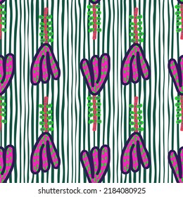 Decorative flowers seamless pattern. Contemporary strange floral wallpaper. Creative botanical plants endless wallpaper. Design for fabric, textile print, wrapping, cover. Vector illustration