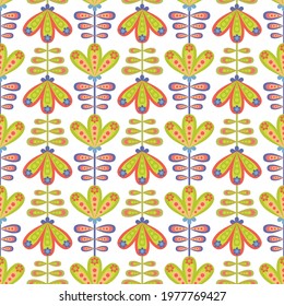 Decorative flowers seamless pattern design