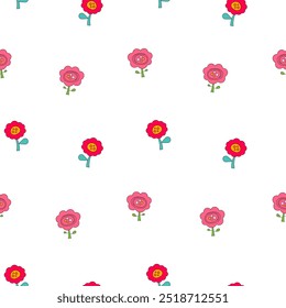 Decorative flowers. Seamless pattern. Nature floral plant. Vector drawing. Design ornaments.