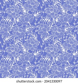 Decorative flowers seamless pattern. Vector stock illustration eps10.
