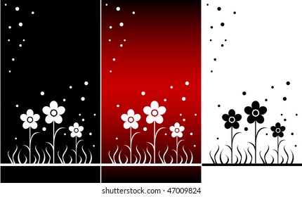Decorative flowers. Three color theme
