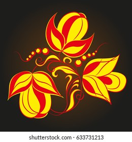 Decorative flowers. Vector illustration.