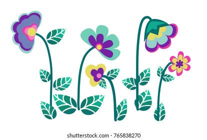 Decorative Flowers Vector Illustration