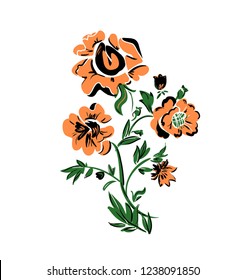 Decorative Flowers vector illustration. Element for trendy textile design print.