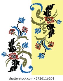 Decorative Flowery Malaysia Batik Pattern 