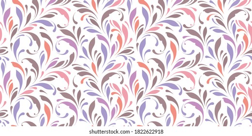 Decoración florida con líneas gruesas. Fondo floral sin soldadura para textiles, papel pintado, envoltura, papel. Ornamento de planta.
