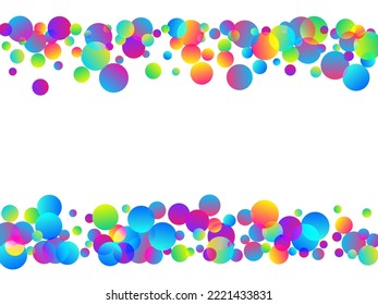 Fondo vector de dispersión de confeti volador decorativo. Partículas redondas arcoiris vectorial de fiesta. Confeti de la fiesta de sorpresa. Ilustración de decoración de celebración de feriados. Un saludo divertido.