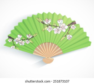 Decorative folding fan.