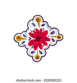 Decorative folk pattern element. Eastern european print. 