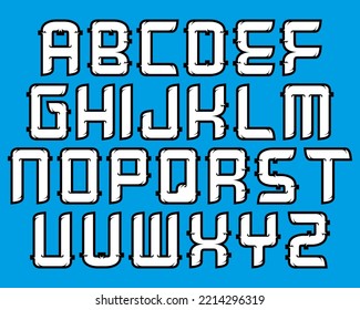 Decorative font. Custom vector alphabet.