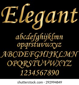 Decorative font - gold