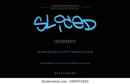 decorative font in graffiti style with spray effect. Ideal for pattern, fabric print, shops and many other uses