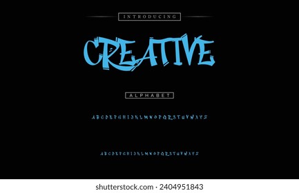 decorative font in graffiti style with spray effect. Ideal for pattern, fabric print, shops and many other uses