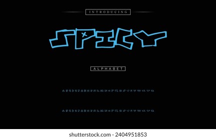 decorative font in graffiti style with spray effect. Ideal for pattern, fabric print, shops and many other uses