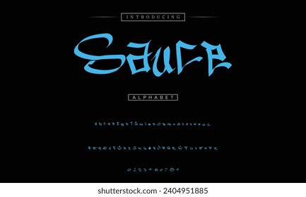 decorative font in graffiti style with spray effect. Ideal for pattern, fabric print, shops and many other uses