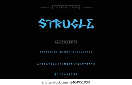 decorative font in graffiti style with spray effect. Ideal for pattern, fabric print, shops and many other uses