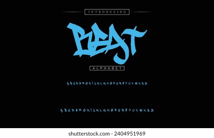 decorative font in graffiti style with spray effect. Ideal for pattern, fabric print, shops and many other uses