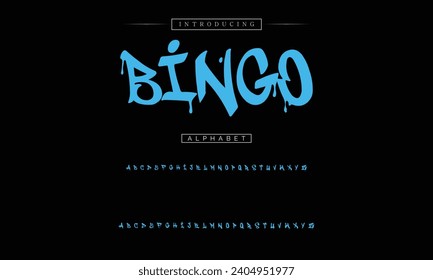 decorative font in graffiti style with spray effect. Ideal for pattern, fabric print, shops and many other uses