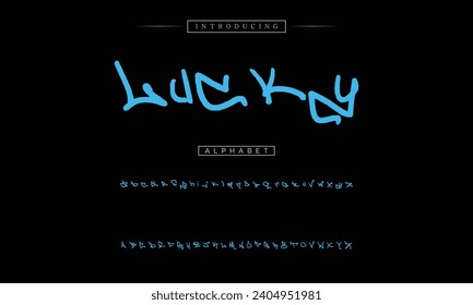 decorative font in graffiti style with spray effect. Ideal for pattern, fabric print, shops and many other uses