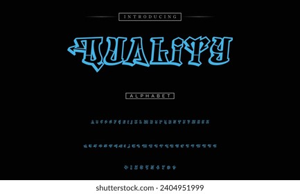 decorative font in graffiti style with spray effect. Ideal for pattern, fabric print, shops and many other uses