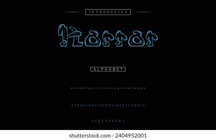 decorative font in graffiti style with spray effect. Ideal for pattern, fabric print, shops and many other uses