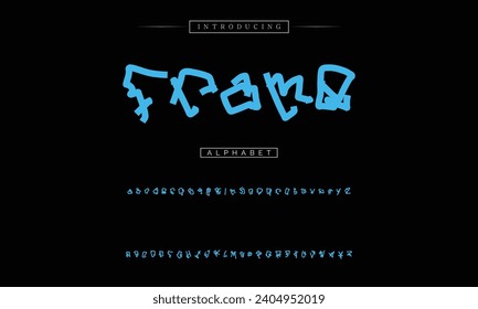 decorative font in graffiti style with spray effect. Ideal for pattern, fabric print, shops and many other uses