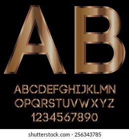 Decorative font - metallic bronze