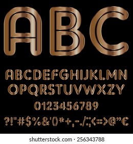 Decorative font - metallic bronze