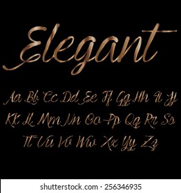 Decorative font - metallic bronze