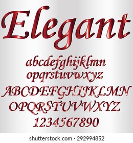 Decorative Font - Metallic Red