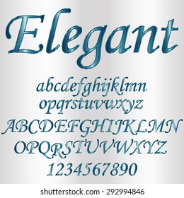 Decorative font - metallic turquoise