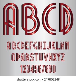 Decorative Font - Red Metallic