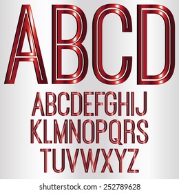 Decorative Font - Red Metallic