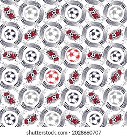 Diseño circular de patrón de fútbol decorativo para impresión textil