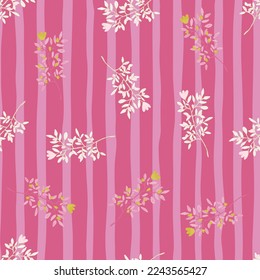Papel de paredes sin fin de flores de bosque decorativo. Patrón inestable de hierbas extraídas a mano. Fondo orgánico a mano libre. Diseño para tela, impresión textil, envoltura, cubierta. Ilustración vectorial.