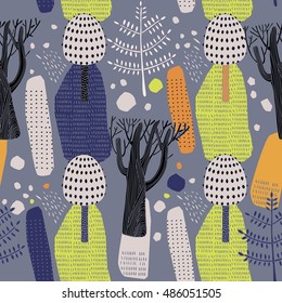 Bosque decorativo, ilustración vectorial